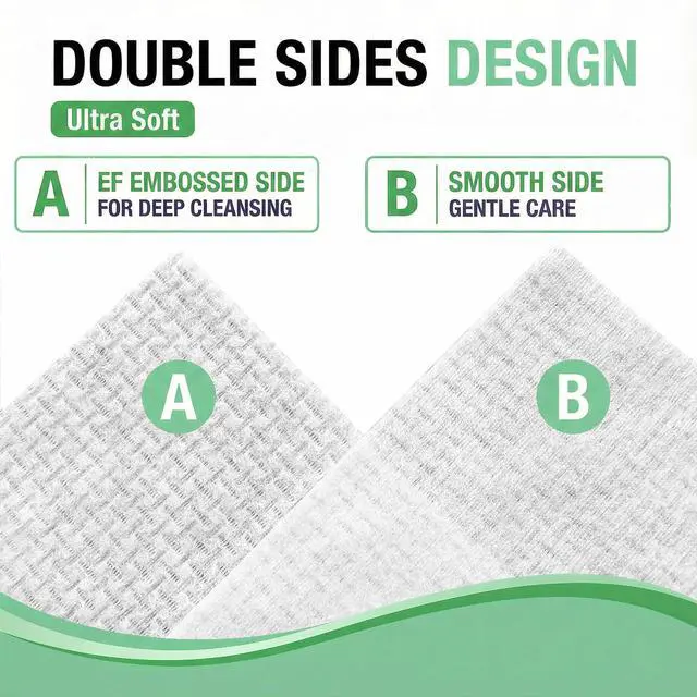 Alt view image 2 of 6 - Clean Face Towels, Disposable, XL Facial Towels, 30 Count - Thick 100% Rayon Fabric Dry Wipes for Sensitive Skin & Makeup Removal