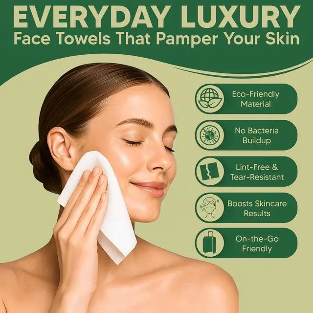 Alt view image 2 of 7 - Premium Facial Towels - Extra Soft, Tear -Resistant, Lint Free, Disposable, Vegan, Fragrance-Free Hygienic Skincare Towels for Daily Cleansing and Makeup Remover Dry Wipes (50 Count Pack of 1)