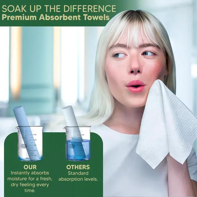 Alt view image 6 of 7 - Premium Facial Towels - Extra Soft, Tear -Resistant, Lint Free, Disposable, Vegan, Fragrance-Free Hygienic Skincare Towels for Daily Cleansing and Makeup Remover Dry Wipes (50 Count Pack of 1)