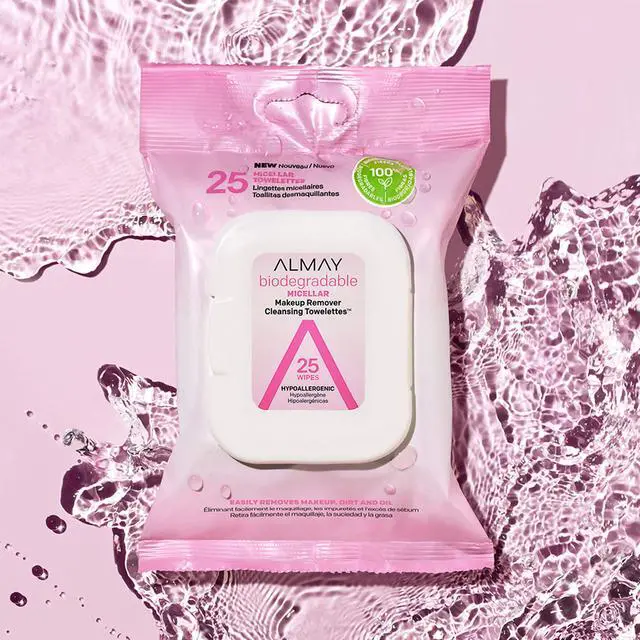 Alt view image 7 of 7 - Micellar Makeup Remover Cleansing Towelettes, Hypoallergenic, Fragrance-Free, 25 count (Packaging may vary)