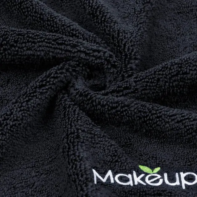 Alt view image 2 of 7 - Microfiber Makeup Remover Cloths - Super Soft, Quick Dry Face Towels for Cleansing, 13 x 13 Inch, 6 Count, Black