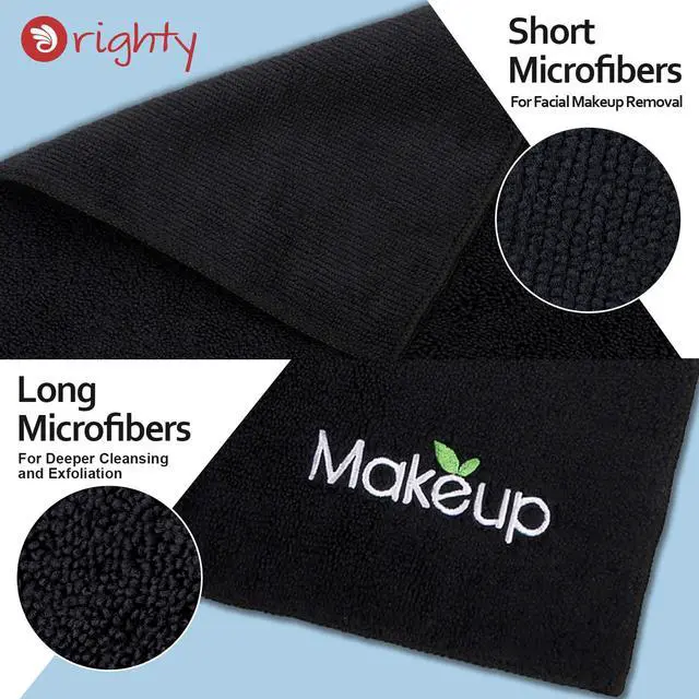 Alt view image 3 of 7 - Microfiber Makeup Remover Cloths - Super Soft, Quick Dry Face Towels for Cleansing, 13 x 13 Inch, 6 Count, Black