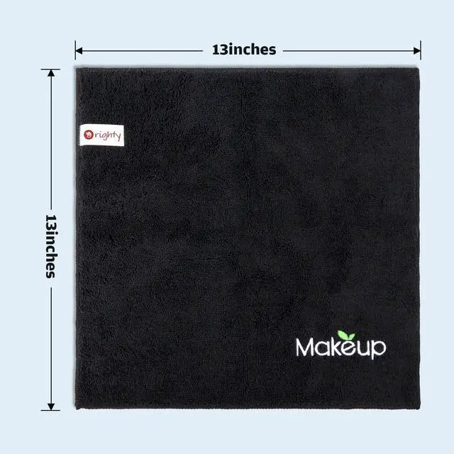 Alt view image 5 of 7 - Microfiber Makeup Remover Cloths - Super Soft, Quick Dry Face Towels for Cleansing, 13 x 13 Inch, 6 Count, Black