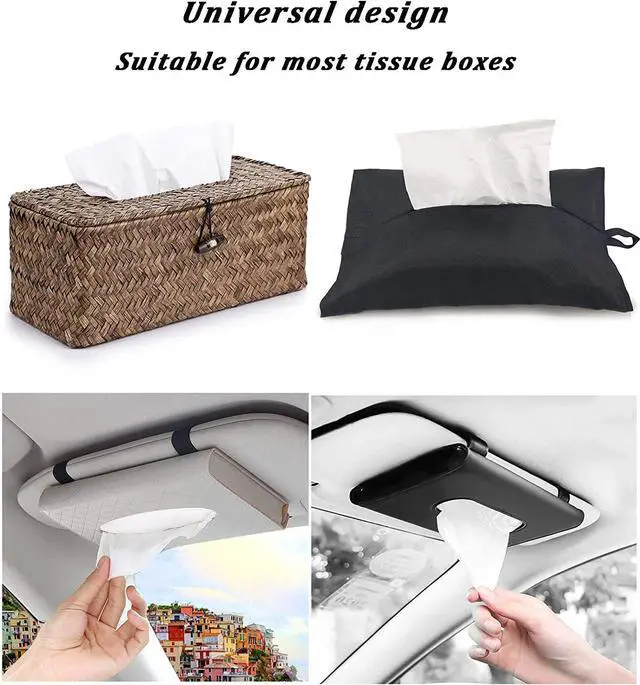 Alt view image 3 of 7 - Car Tissue Refills, Auto Travel Tissue Packs, Facial Napkin Refills for Car Visor Tissue Holder - 3-Ply 36 Sheets/Pack - 4Packs