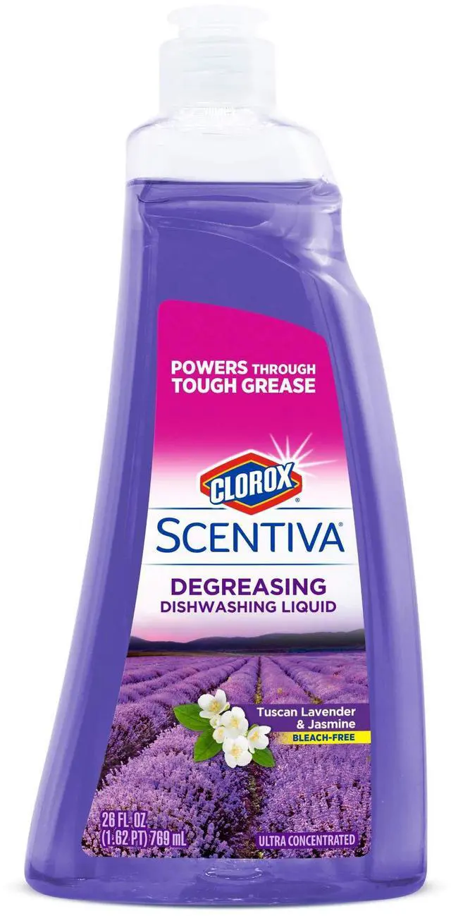 Main image of Liquid Dish Soap, Tuscan Lavender and Jasmine Scent - Ultra-Concentrated Dishwashing Liquid That Cuts Through Grease and Food Residue, Bleach-Free, 26 Fl Oz
