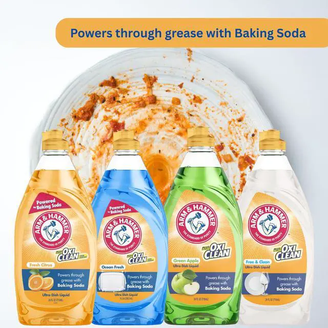 Alt view image 4 of 5 - OxiClean Dish Soap, Crisp Apple Scent, 24 oz, Powerful Grease-Cutting Liquid Dish Detergent