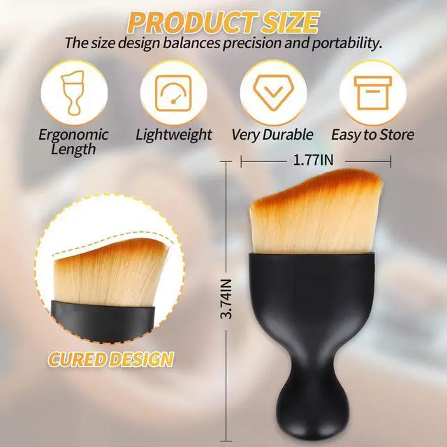 Alt view image 3 of 6 - 2PCS Car Interior Dust Brush,Soft Microfiber Bristles, Car Detailing Brush Cleaning Brush, Dust Brush Car Interior Cleaning Tool for Car Vents, Dashboards, and Home Use
