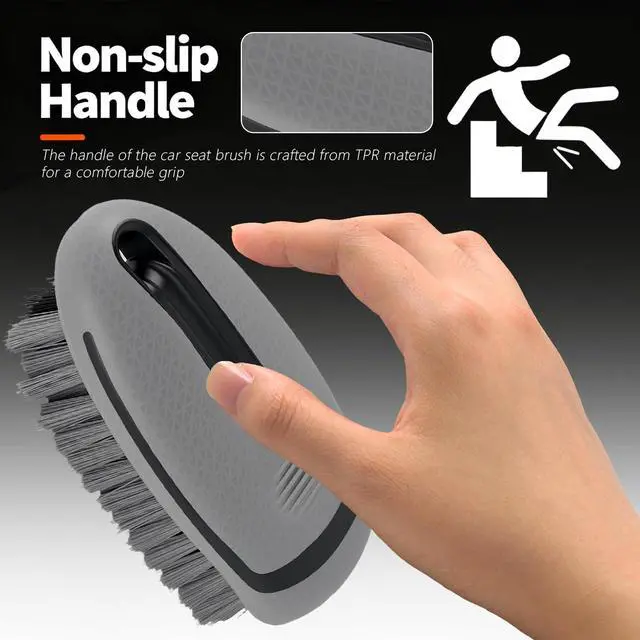 Alt view image 4 of 7 - 2026 New Car Upholstery Brush for Cleaning,Portable Car Carpet Brush with Dense Bristle & Non-Slip Handle,Multi-Purpose Upholstery Cleaner Brushes for Cars Trucks SUVs Interior