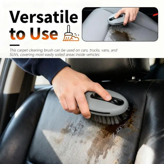 Alt view image 5 of 7 - 2026 New Car Upholstery Brush for Cleaning,Portable Car Carpet Brush with Dense Bristle & Non-Slip Handle,Multi-Purpose Upholstery Cleaner Brushes for Cars Trucks SUVs Interior