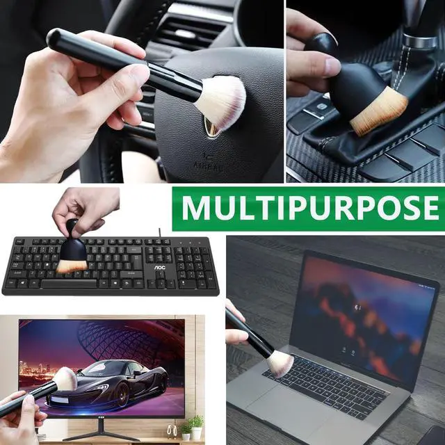 Alt view image 7 of 7 - 3 Pack Exquisite Microfiber Duster Brushes, Feather Duster,Car Interior Cleaning Brush - Cleaning Tool Efficient Dust Removal for Car Interior, Computers, Keyboards, Photo Frames, Digital Devices