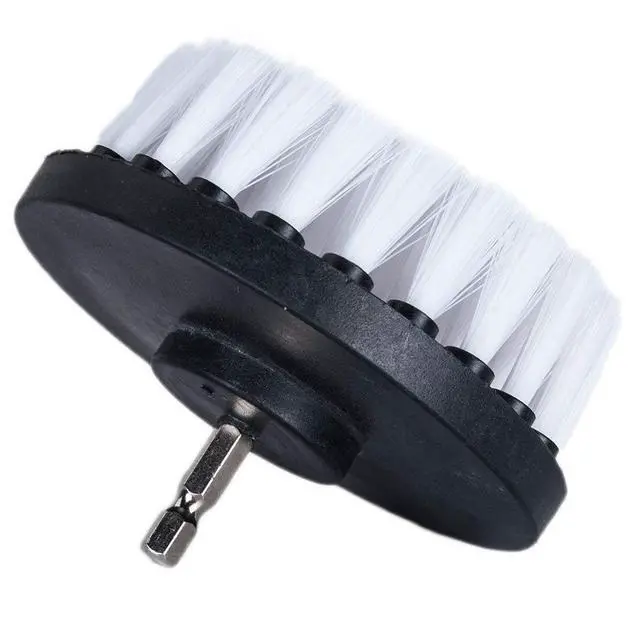 Alt view image 4 of 6 - Drill Brush 5 inch Soft Bristle White Quick Change Shaft
