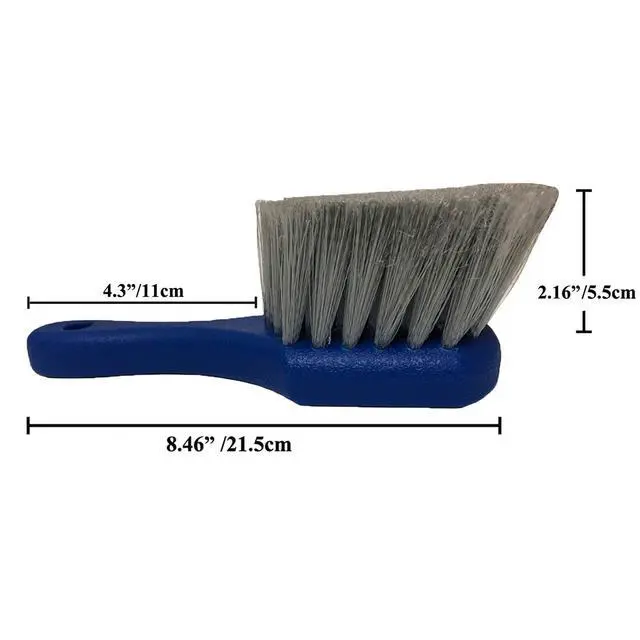 Alt view image 3 of 6 - Wheel & Tire Brush for Car Rim, Soft Bristle Car Wash Brush, Cleans Tires & Releases Dirt and Road Grime, Short Handle for Easy Scrubbing Blue