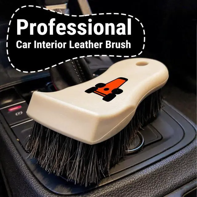 Alt view image 3 of 7 - Leather Cleaning Brush, Long Bristle Horse Hair Car Cleaning Brush for Car Interior Leather Seat and Home Furniture