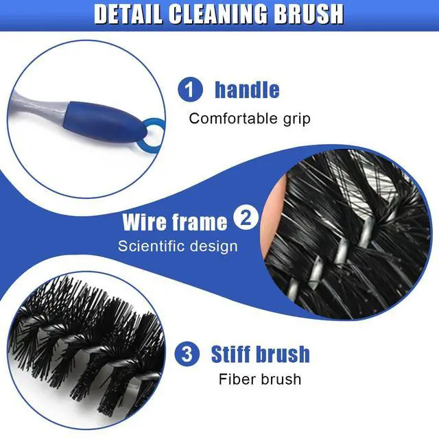 Alt view image 3 of 6 - Long Handle Car Engine Cleaning Brush, Hard Bristle Automotive Wash Brushes, Flexible Bendable Vehicle Detailing Brush for Car Radiator Dryer Vent, Engine Oil Residue (1PC)