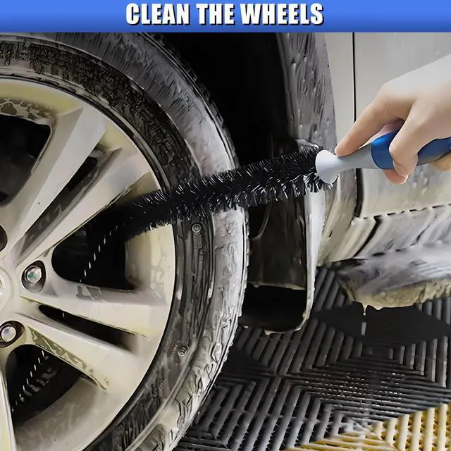 Alt view image 4 of 6 - Long Handle Car Engine Cleaning Brush, Hard Bristle Automotive Wash Brushes, Flexible Bendable Vehicle Detailing Brush for Car Radiator Dryer Vent, Engine Oil Residue (1PC)