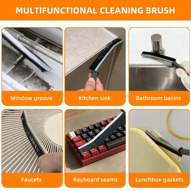 Alt view image 5 of 7 - 3Pcs Hard-bristled Crevice Cleaning Brush, Multifunctional Thin Gap Scrub Brush, Bathroom Cleaner Tools for Household Use, Kitchen, Window, Toilet, Grout, Faucets, Car