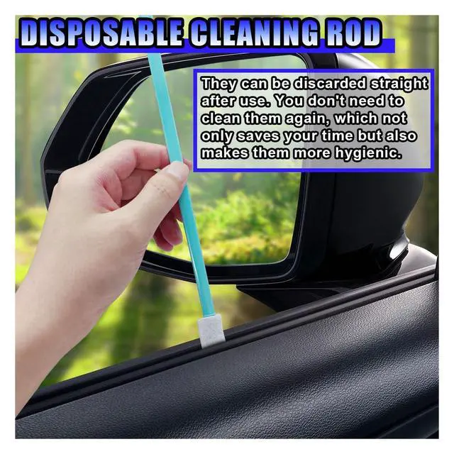 Alt view image 3 of 6 - Cleaning Swab Sticks, Small Cleaning Sponge Tip for Tight Spaces, Disposable Crevice Cleaning Brush Kit, Universal Automotive Detailing Tools Accessories for SUV, Sedan, Truck (50PCS)
