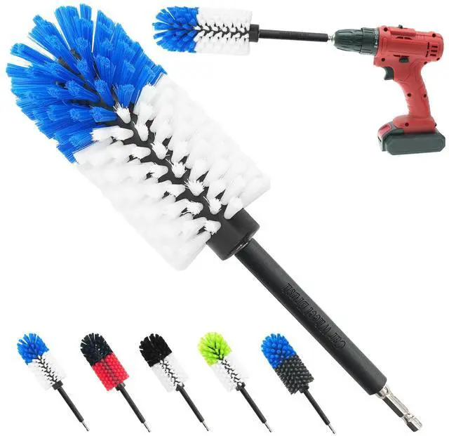 Main image of Wheel Brush, Soft Drill Wheel Cleaner Brush, Drill Brush for Car Wheel, No Scratches Highly Dense and Durable Car Wheel Brush Rim Tire Car Cleaning Brush for Wheels, Rims, Engines, Exhaust