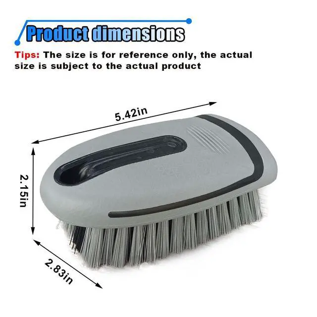 Alt view image 2 of 6 - Carpet and Upholstery Cleaning Brush - Stiff Bristle Carpet Scrubber Car Cleaning Brush for Car Interior and Home - Leather Brush Auto Detailing Scrub Brushes for Couch, Floor Mats, Clothes (Grey)