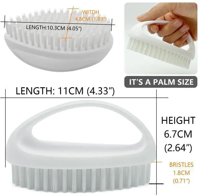 Alt view image 3 of 6 - Scrub Brush for Cleaning Scrubbing Heavy Duty Stiff Nylon Bristles Cleaning Brush Multi-Purpose, White & Small Size