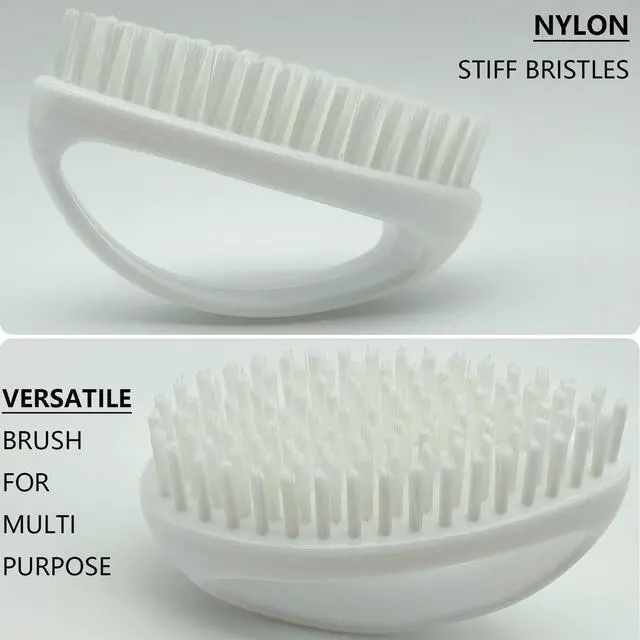 Alt view image 4 of 6 - Scrub Brush for Cleaning Scrubbing Heavy Duty Stiff Nylon Bristles Cleaning Brush Multi-Purpose, White & Small Size