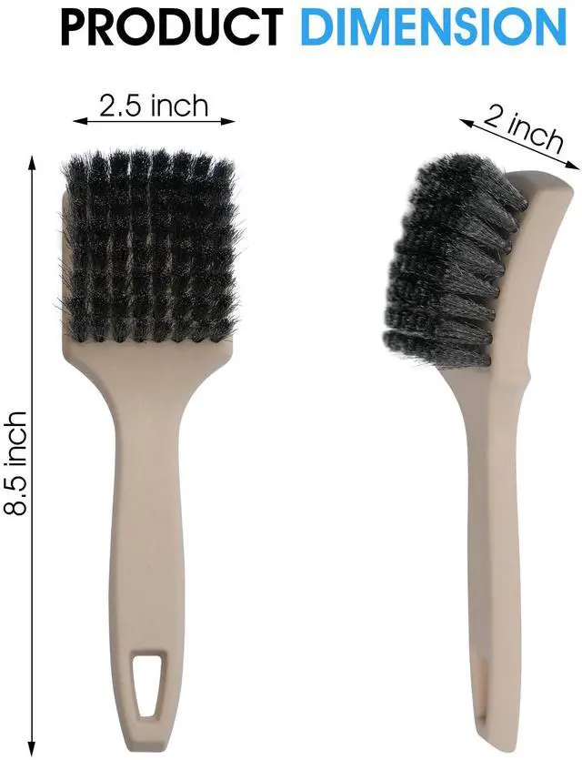 Alt view image 5 of 5 - 8.5 Inch Heavy-Duty Tire Cleaning Brush - Ergonomic Steel Wire Scrub for Whitewall & Sidewall | Professional Auto Detailing Tool, Enhanced Grip for Automotive & Household Use