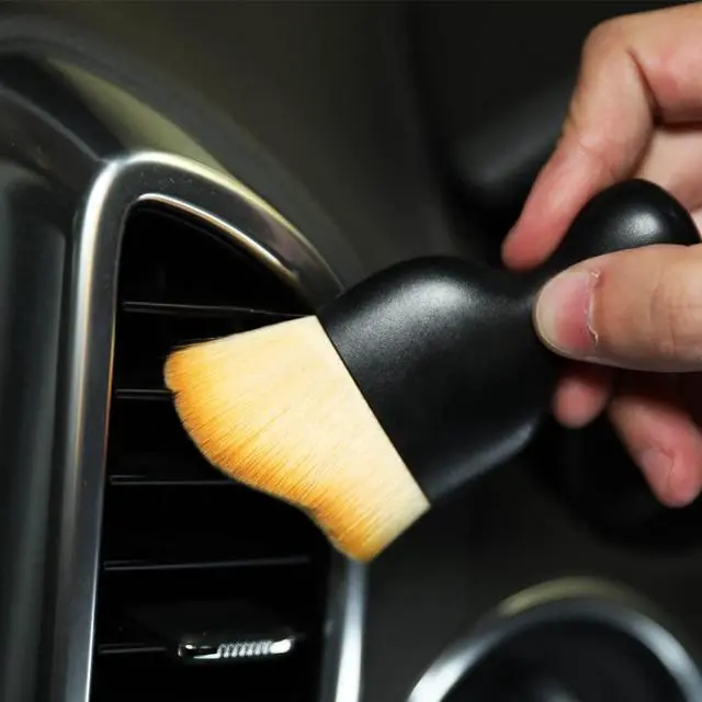 Alt view image 2 of 5 - Car Interior Detailing Brush,Soft Bristle Cleaning Brush Car Detailing Brush Dusting Brush,Car Interior Cleaning Tool,Auto Detail Brush Car Dash Duster Brush (Brown)