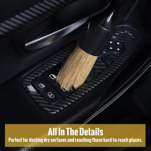 Alt view image 4 of 7 - 6PCS Car Detailing Brush Set, Ultra Soft Boars Hair Detail Brushes, Automotive Cleaning Brush Kit for Wheels, Air Vent, Leather Seats, Vehicles Auto Exterior Interior Detailing Brushes Tool