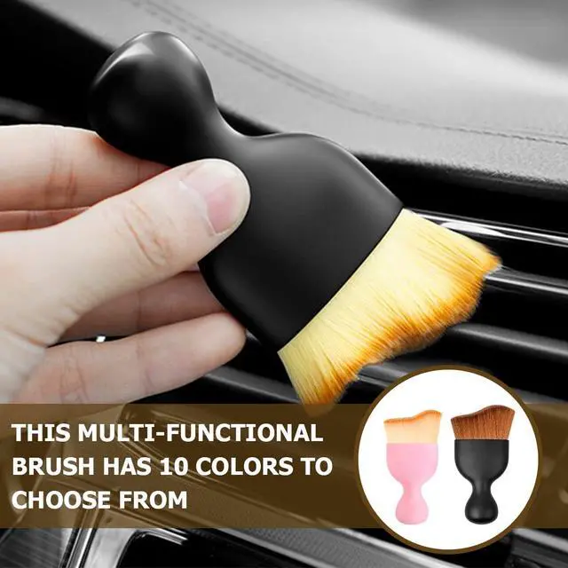Alt view image 6 of 6 - Car Interior Detailing Brush, Auto Soft Hair Cleaning Brushes, Curved Dirt Dust Collectors, Removal Tool for Dashboard Air Conditioner Vents Leather, Scratch Free (Black/1PCS)