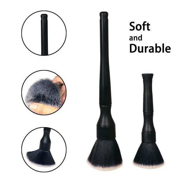 Alt view image 2 of 6 - Ultra-Soft Car Detailing Brush Set, Scratch-Free Cleaning Brushes for Interior and Exterior, Air Vents, Dashboard, Wheels, Engine Bay, and Leather Surfaces