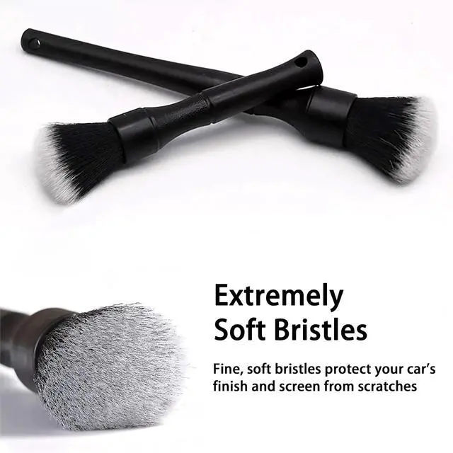 Alt view image 3 of 6 - Ultra-Soft Car Detailing Brush Set, Scratch-Free Cleaning Brushes for Interior and Exterior, Air Vents, Dashboard, Wheels, Engine Bay, and Leather Surfaces