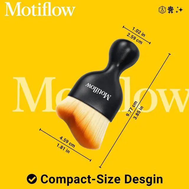 Alt view image 3 of 7 - 2 PCS Car Interior Detailing Brush, Car Detailing Supplies Soft Bristle Detailing Brush, Car Interior Cleaning Tool, Auto Detailing Brush Car Dashboard Cleaning Duster Brush (Black&Yellow)