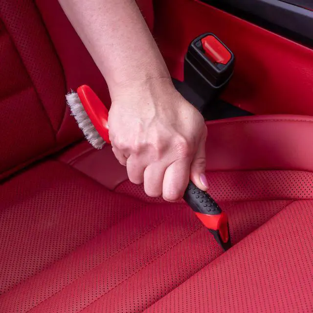 Alt view image 6 of 6 - Car Detailing Brush for Stain and Hair Removal on Vinyl and Leather Seats - 2 Pack