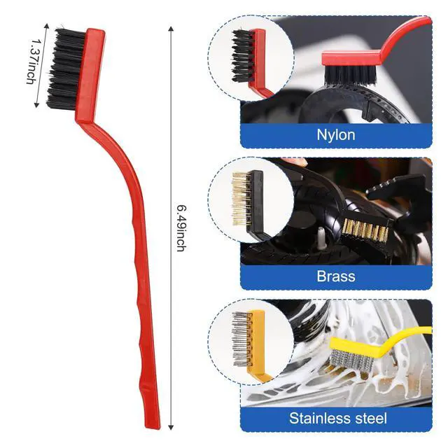 Alt view image 7 of 7 - Auto Car Detailing Brush Set Car Interior Cleaning Kit Includes 3 Boar Hair Detail Brush,3 Wire Brush, 3 Air Vent Brush for Cleaning Car Interior Exterior, Dashboard Engines Leather Wheel