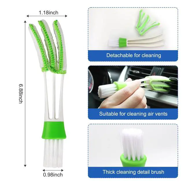 Alt view image 4 of 7 - Auto Car Detailing Brush Set Car Interior Cleaning Kit Includes 3 Boar Hair Detail Brush,3 Wire Brush, 3 Air Vent Brush for Cleaning Car Interior Exterior, Dashboard Engines Leather Wheel