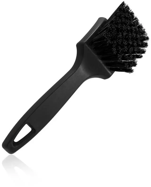 Main image of Car Carpet Cleaning Brush, 8.5-Inch Tire Cleaner Scrub Brushes with Stiff Bristles, Wheel Hub Scrub Brush Exterior Washing Supplies for Sedan SUV Truck, Car Accessories (Black)