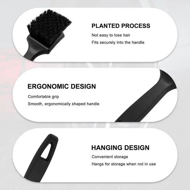 Alt view image 3 of 6 - Car Carpet Cleaning Brush, 8.5-Inch Tire Cleaner Scrub Brushes with Stiff Bristles, Wheel Hub Scrub Brush Exterior Washing Supplies for Sedan SUV Truck, Car Accessories (Black)