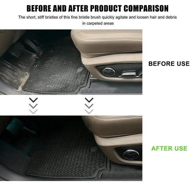 Alt view image 4 of 6 - Car Carpet Cleaning Brush, 8.5-Inch Tire Cleaner Scrub Brushes with Stiff Bristles, Wheel Hub Scrub Brush Exterior Washing Supplies for Sedan SUV Truck, Car Accessories (Black)