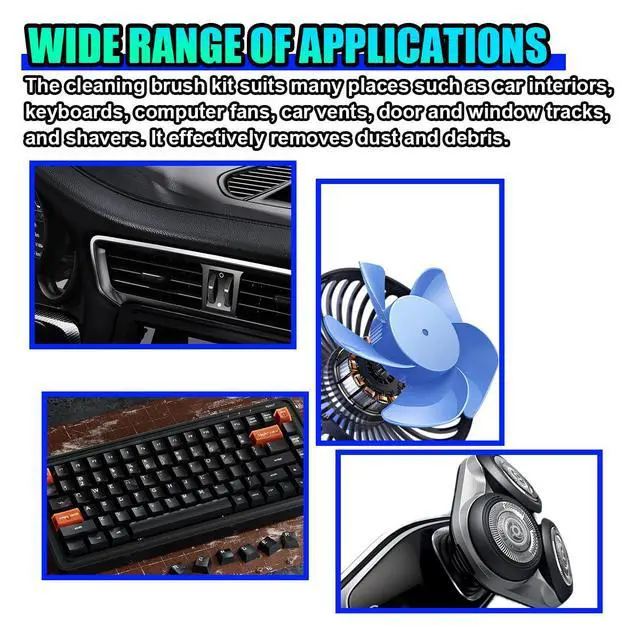 Alt view image 5 of 6 - 10PCS Car Detailing Brush Kit, Nylon Anti-Static Car Interior Cleaning Tools, Portable Crevice Cleaning Brush Auto Dusting Tool Multipurpose for Dashboard Air Vent Computer Keyboard