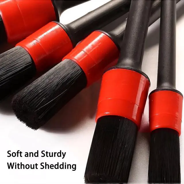 Alt view image 4 of 7 - Car Detailing Brush Set, Scratch-Free Soft Bristle Brushes for Interior and Exterior Cleaning, Wheels, Air Vents, Dashboard, and Leather Surfaces, 5 Pcs