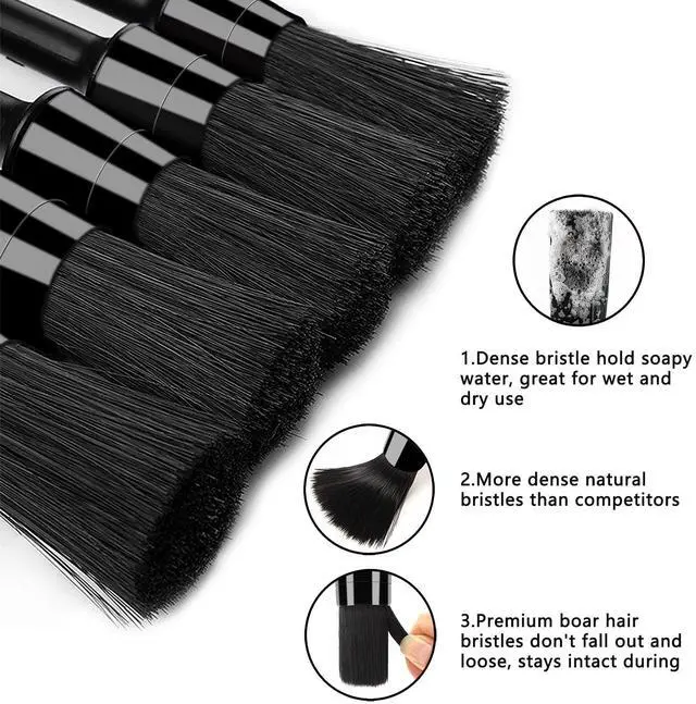 Alt view image 2 of 6 - 9pcs Auto Car Detailing Brush Set/ Interior Cleaning Kit Includes 5 Soft Premium Detail Brush, 3 Wire Brush & 1 Vent Cleaning Brush for Cleaning Interior, Dashboard, Engines, Leather, Wheel