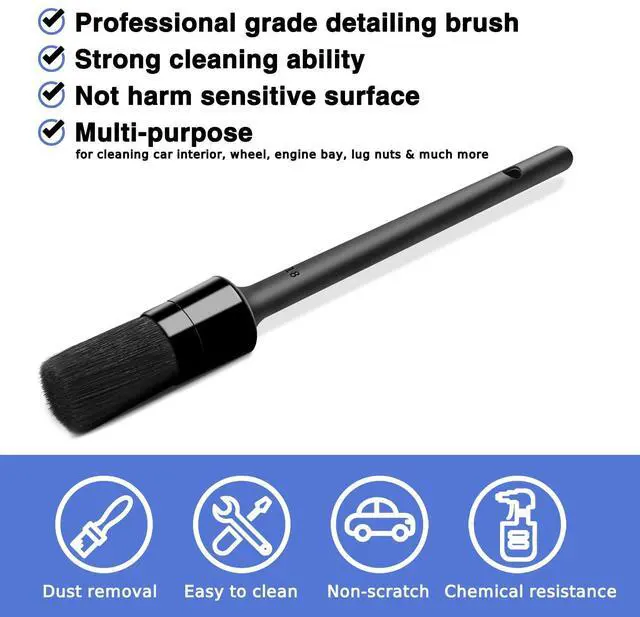 Alt view image 5 of 6 - 9pcs Auto Car Detailing Brush Set/ Interior Cleaning Kit Includes 5 Soft Premium Detail Brush, 3 Wire Brush & 1 Vent Cleaning Brush for Cleaning Interior, Dashboard, Engines, Leather, Wheel
