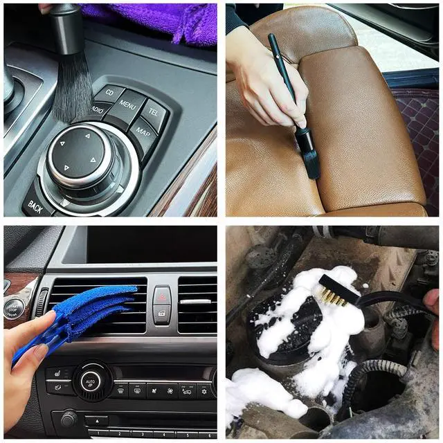 Alt view image 6 of 6 - 9pcs Auto Car Detailing Brush Set/ Interior Cleaning Kit Includes 5 Soft Premium Detail Brush, 3 Wire Brush & 1 Vent Cleaning Brush for Cleaning Interior, Dashboard, Engines, Leather, Wheel