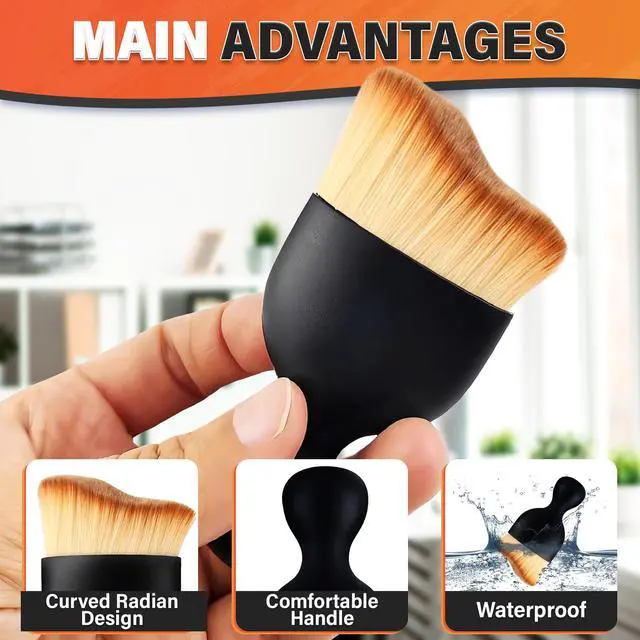 Alt view image 4 of 7 - 3Pcs Auto Detailing Brushes Set 2.29" x 3.98" Car Cleaning Brush Interior with Curved Soft Nylon Bristles, Waterproof Plastic Handle, Transparent Storage Case - for Dashboard, AC Vents & Console