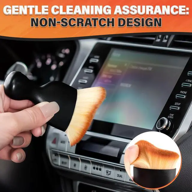 Alt view image 7 of 7 - 3Pcs Auto Detailing Brushes Set 2.29" x 3.98" Car Cleaning Brush Interior with Curved Soft Nylon Bristles, Waterproof Plastic Handle, Transparent Storage Case - for Dashboard, AC Vents & Console