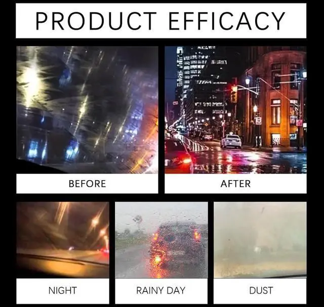 Alt view image 4 of 5 - 2 SET Oil-Free Car Glass Brushes, Upgrade 2.0 Clear Vision Glass Cleaner, Oil Film Cleaning Brush for Automotive Windows, Clearvision Cars Windshield Cleaner Tool, Universal Cleaning Wipe Board