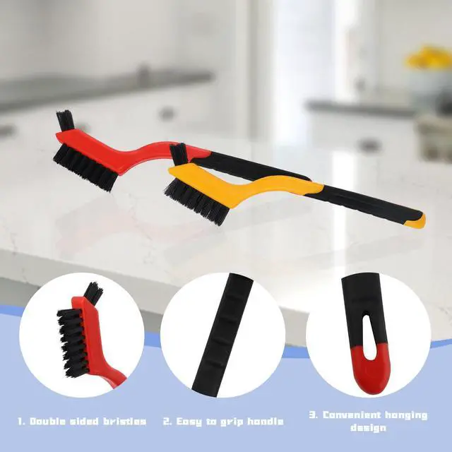 Alt view image 3 of 6 - 2PCS Small Non-Scratch Nylon Bristles, Wire Brush Set for Cleaning, Car Detailing Brush Set for Cleaning in Holes, Nylons Brushes for Tight Spaces, Nylon Clean Brushes