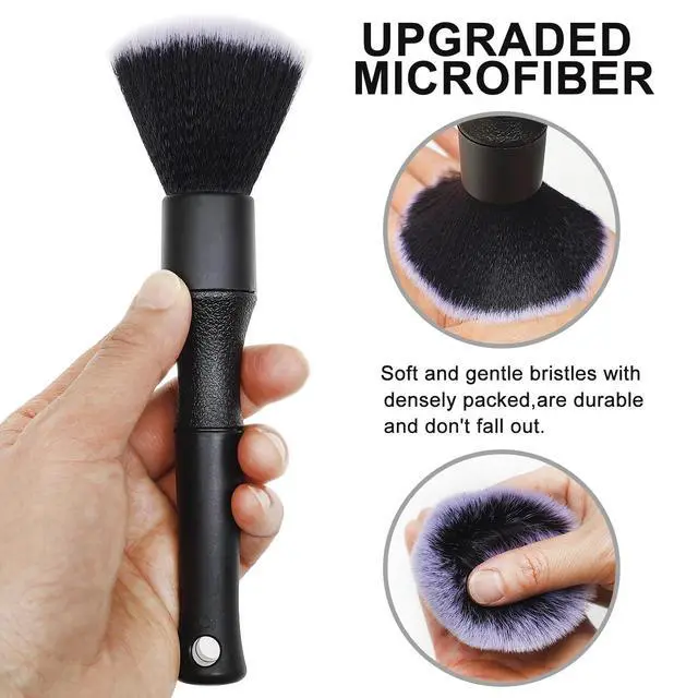 Alt view image 3 of 7 - 2 Microfiber Detailing Brushes, Car Interior Detailing Brush for Air Vent,Dashboard, Leather,Cleaning Tool Efficient Dust Removal for Car Interior, Computers, Keyboards, Digital Device