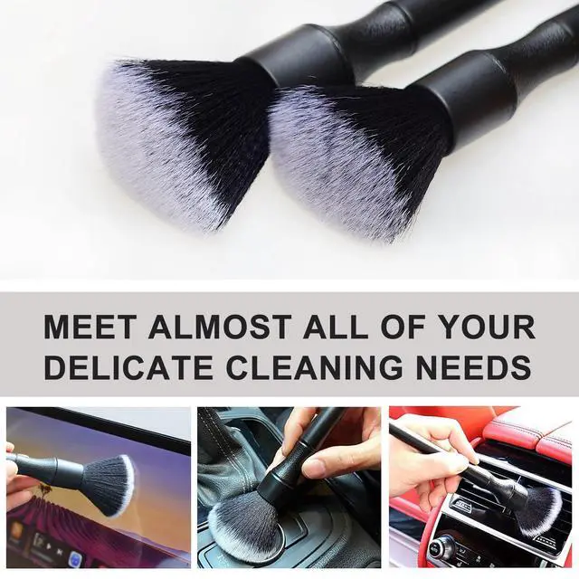 Alt view image 5 of 7 - 2 Microfiber Detailing Brushes, Car Interior Detailing Brush for Air Vent,Dashboard, Leather,Cleaning Tool Efficient Dust Removal for Car Interior, Computers, Keyboards, Digital Device