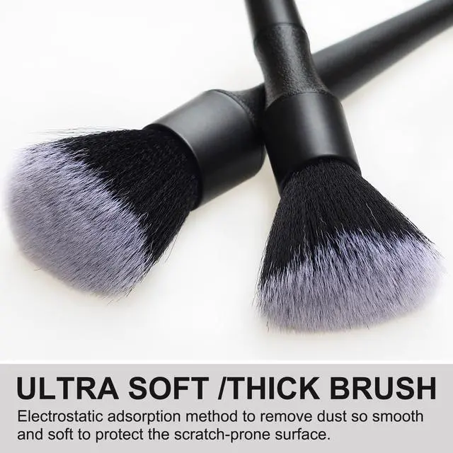 Alt view image 6 of 7 - 2 Microfiber Detailing Brushes, Car Interior Detailing Brush for Air Vent,Dashboard, Leather,Cleaning Tool Efficient Dust Removal for Car Interior, Computers, Keyboards, Digital Device